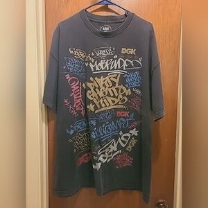 Y2K DGK Dirty Ghetto Mens Kayo Graffiti Collage T Shirt XXL Black Street.